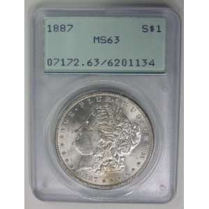  1887 Morgan Silver Dollar PCGS graded MS 63 Everything 