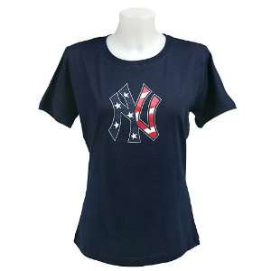   Womens Stars & Stripes T shirt by Soft As A Grape   Navy Extra Large