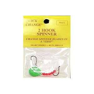   Fishing Lures 2 Hook Col. #2 Spinner Green Patio, Lawn & Garden