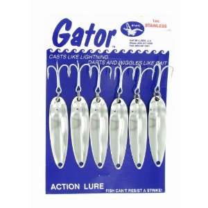  Gator Lures LLC Gator Spoon 1oz  Stainless (6 per card 