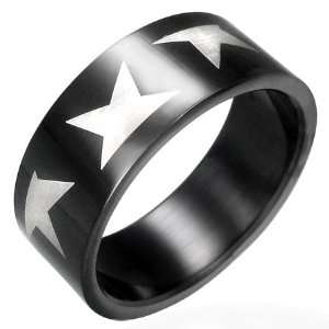  Stars Design Stainless Steel Ring 7 Jewelry