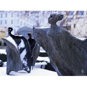  Snow Covered Statues in Frantiskanska Garden, Nove Mesto 