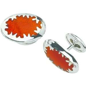  Sterling Silver Resin Round Cuff Links Jewelry