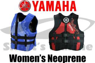 This listing is for a brand new Yamaha Womens Neoprene Life Jacket 