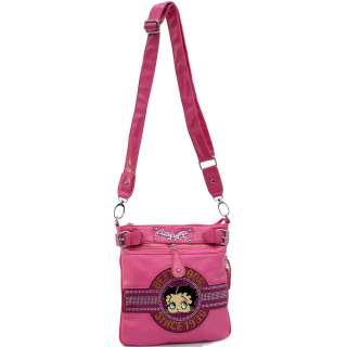 Betty Boop Metal Head Messenger Bag Hot Pink  