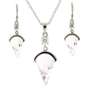  Silver Swarovski Crystal Glass Diamond April Birthstone CZ Necklace 