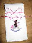 BABY BURP CLOTH EMBROIDERED ADORABLE ITS A GIRL