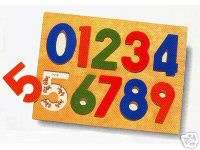 Wooden Number Puzzle w/Pictures Underneath Educational  