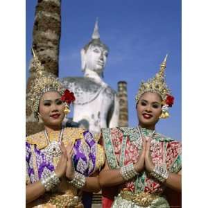  in Traditional Dancing Costume at Wat Mahathat, Sukhothai, Thailand 