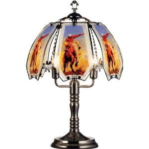   Horse Rodeo Theme Black Chrome Base Touch Lamp