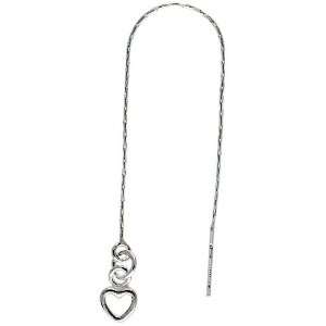   Earrings with Open Heart drop total length 4 1/2 Long Jewelry