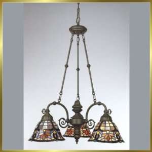 Tiffany Chandelier, QZTF315VB, 3 lights, Antique Bronze, 25 wide X 34 