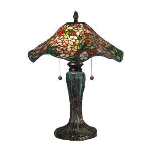   Tiffany TT90311 Tiffany Table Lamp, Fieldstone and Art Glass Shade