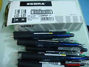 10 pcs x Zebra Clip on multi pen (4 color+1 mech) black  