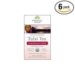  Organic India, Tulsi Tea, Organic, Pomegranate Green   18 