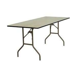  72 Rectangular Wood Folding Banquet Table with Unfinished 