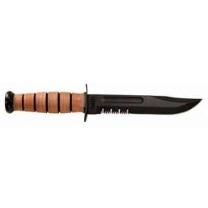  Fighting/Utility Knife, Usmc Black Hard Sheath, Serrated 
