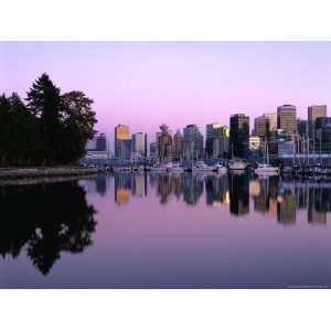 com City Skyline at Dusk Reflected in Coal Harbour Vancouver, British 