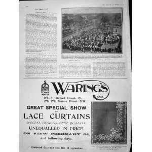   1902 Statue Queen Victoria Lahore Waring Lace Curtain