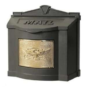   Bronze With Polished Brass Wall Mount Mailbox