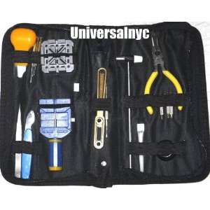   Kit of 18pcs.in a Leather Zipper Watch Repair Tools 