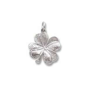  4 Leaf Clover Charm in White Gold Jewelry