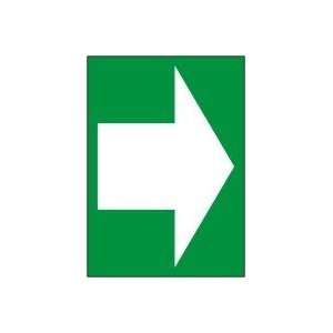  ARROW (White arrow on GREEN) Sign   7 x 5 Adhesive Dura 